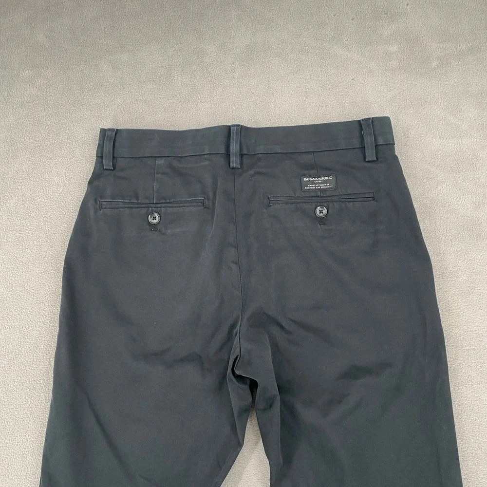 Banana Republic Aiden Slim Fit Chino Pants Black 30x30 Mens Stretch Trousers